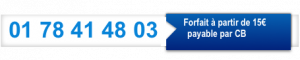 Bandeau blance et bleur Numéro de téléphone pour joindre les voyants pour des consultation à 15 euros