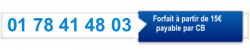 Bandeau blance et bleur Numéro de téléphone pour joindre les voyants pour des consultation à 15 euros  et aussi Oracle belline